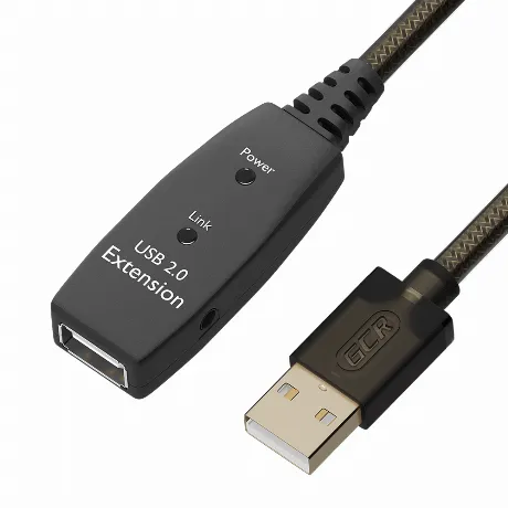Кабель GreenConnect 3.0m USB 2.0, AM/AF, черно-прозрачный (GCR-5...
