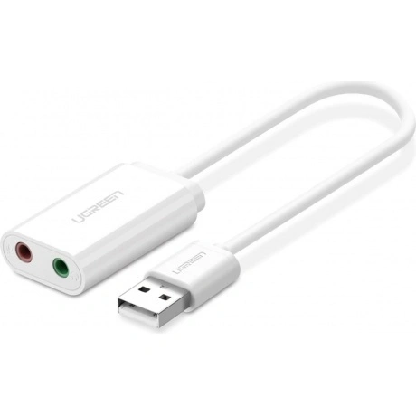 Адаптер UGREEN USB C - AUX Jack 3.5 мм (f), цвет белый (30143)
