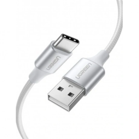 Кабель UGREEN USB A Male - USB C Male, 3A, 0.5м, в оплетке, белы...