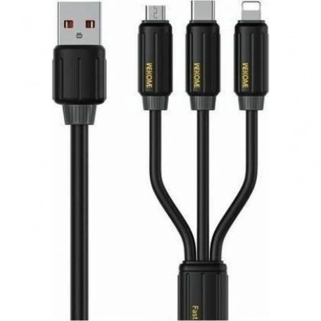Кабель для зарядки Wekome 3 в 1 USB-C / Lightning / microUSB  66...