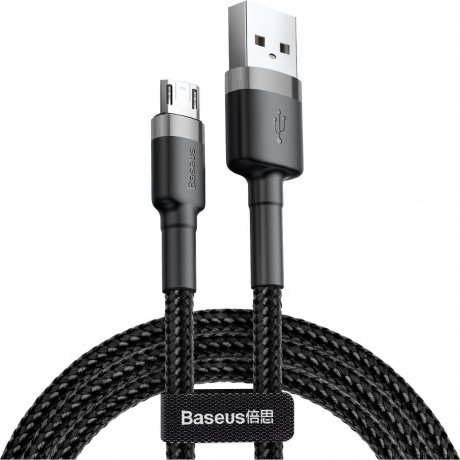 Кабель Baseus Cafule 1m Gray/Black (CAMKLF-BG1) - фото 1
