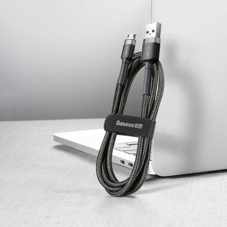 Кабель Baseus Cafule 1m Gray/Black (CAMKLF-BG1) - фото 2