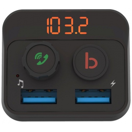 FM-трансмиттер Ritmix FMT-B100 черный MicroSD BT USB - фото 2