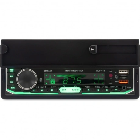 Автомагнитола Digma MCP-414 1DIN 4x45Вт v5.0 USB 2.0 AUX 4 ПДУ
