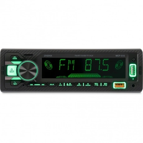 Автомагнитола Digma MCP-515 1DIN 4x45Вт v5.0 USB 2.0 AUX 4 ПДУ