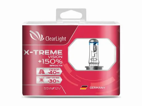 Лампа Clearlight H1 12V-55W X-treme Vision +150% Light (компл., ...