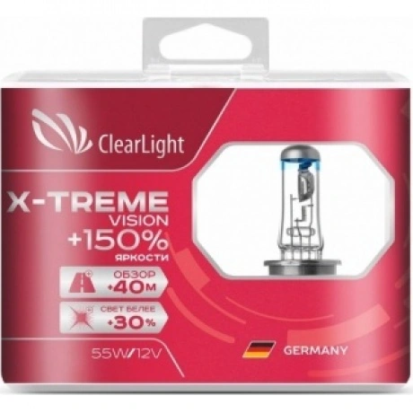 Лампа Clearlight H4 12V-60/55W X-treme Vision +150% Light (компл...