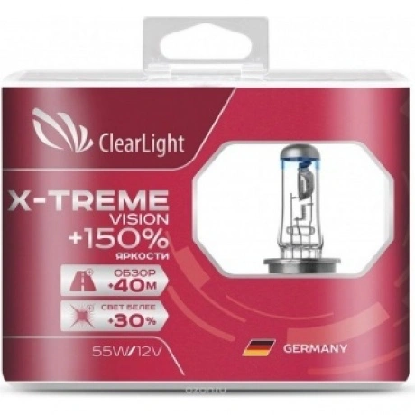 Лампа Clearlight H7 12V-55W X-treme Vision +150% Light (компл., ...