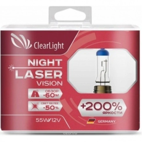 Лампа Clearlight H9 12V-65W Night Laser Vision +200% Light (комп...