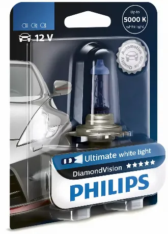 Лампа галогенная Philips Diamond Vision H1 12V 55W P14,5s, 1шт, ...