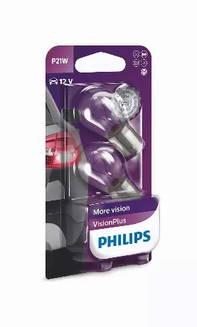 Лампа автомобильная Philips Vision Plus P21W BA15s 12V-21W, 2шт,...