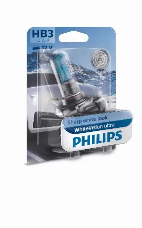 Лампа галогенная Philips WhiteVision Ultra HB3 12V- 65W (P20d), ...