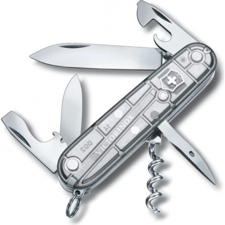 Нож Victorinox Spartan, 91 мм, 12 функций, полупрозрачный серебр...