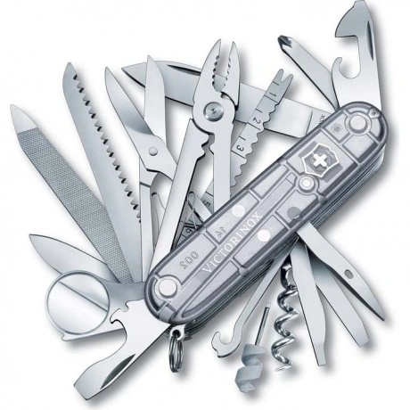 Нож Victorinox SwissChamp, 91 мм, 31 функция, полупрозрачный сер...