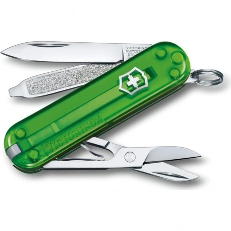 Нож-брелок Victorinox Classic SD Colors, 58 мм, 7 функций, "Gree...