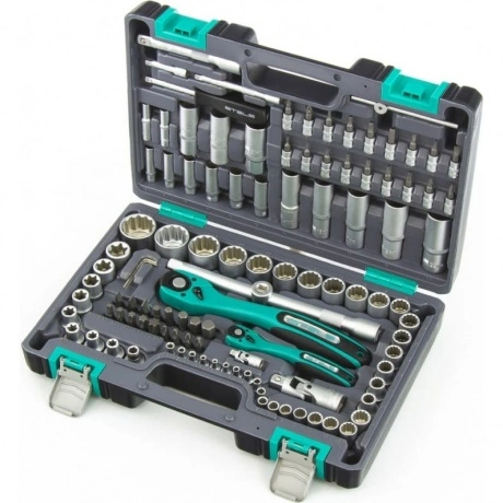 Набор инструментов 1/2", 1/4", CrV, 12 гранные головки, пластико...