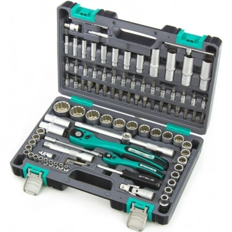 Набор инструментов 1/2", 1/4", CrV, 12 гранные головки, пластико...