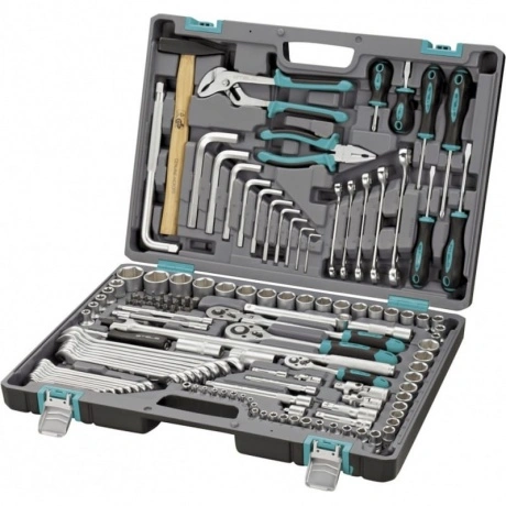 Набор инструментов, 1/2",3/8", 1/4", CrV, пластиковый кейс 142 п...