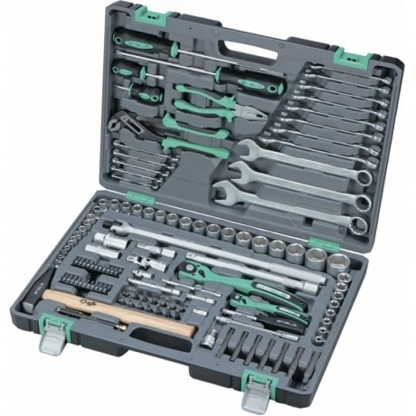 Набор инструментов, 1/4", 1/2", Cr-V, S2, усиленный кейс, 119 пр...