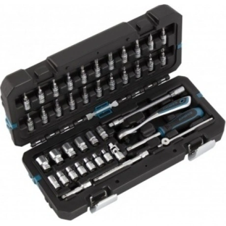 Набор инструментов, 1/4", CrV, 120 зубьев, 42 предмета Gross