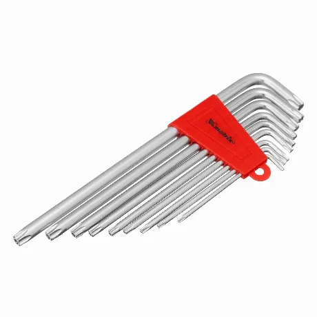 Набор ключей имбусовых TORX, 9 шт., T10-T50, CrV, экстра-длин, с...