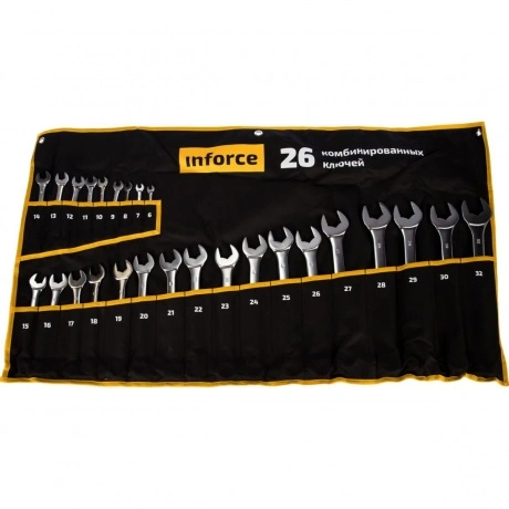 Inforce Набор комбинированных ключей Non-Slip 26 предметов 06-05...