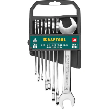 Набор рожковых гаечных ключей Kraftool 27033-H8C_z01, 8 - 24 мм,...