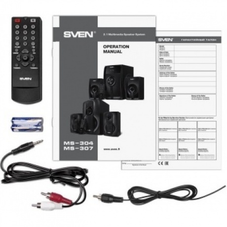 Акустическая система Sven MS-304 2.1 черный/красный - фото 7