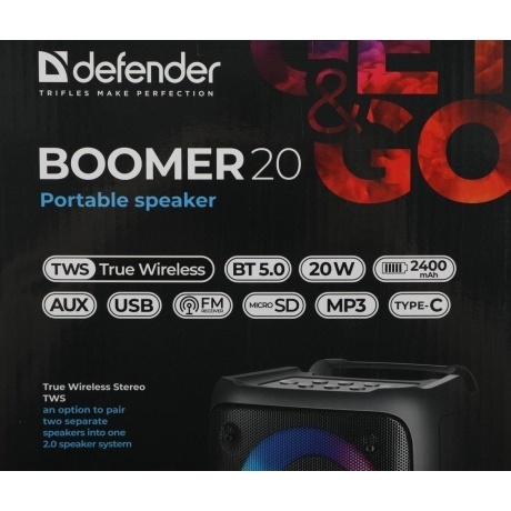 Портативная акустика Defender BLACK BOOMER 20 (65820) - фото 12