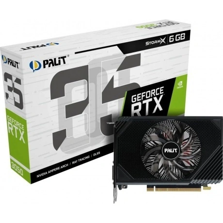 Видеокарта Palit PCI-E nVidia GeForce RTX 3050 STORMX 6GB V1 (NE...