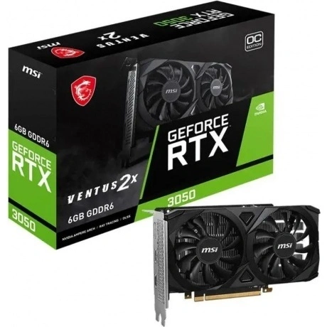 Видеокарта MSI RTX3050 VENTUS 2X E OC 6GB GDDR6 96bit (RTX 3050 ...