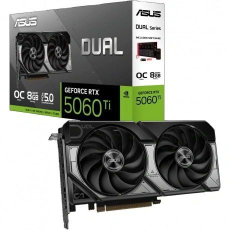 Видеокарта ASUS RTX5060Ti DUAL OC 8GB GDDR7 128bit 3xDP HDMI 2FA...