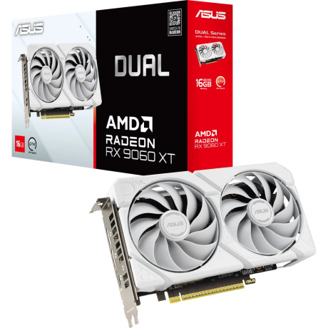 Видеокарта Asus DUAL-RX9060XT-16G-WHITE белый - фото 2