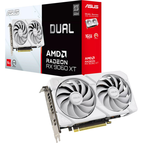 Видеокарта Asus DUAL-RX9060XT-16G-WHITE белый - фото 12