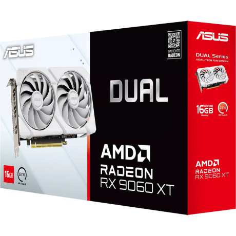 Видеокарта Asus DUAL-RX9060XT-16G-WHITE белый - фото 14