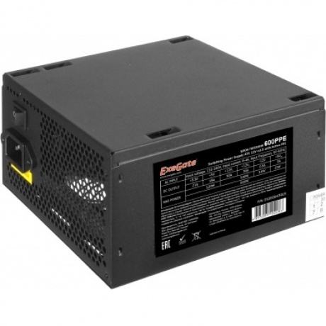 Блок питания ExeGate 600W ATX-600PPE (EX260643RUS-S) Black - фото 1