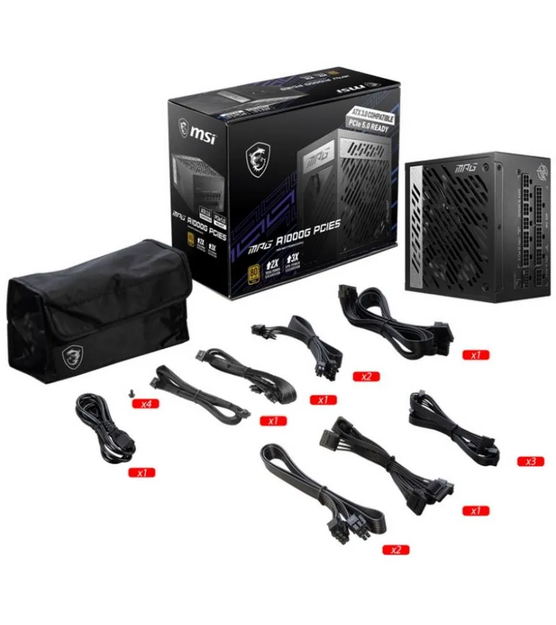 Блок питания MSI MPG A1000G PCIE5 1000W Gold - фото 5