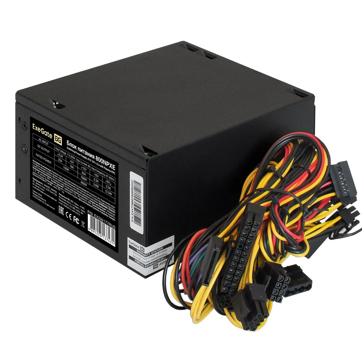 Блок питания ExeGate 800W 800NPXE  black (EX292177RUS) - фото 2