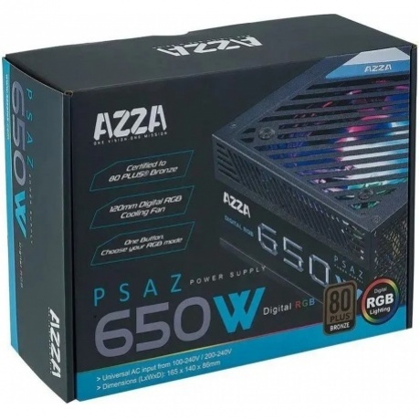 Блок питания Azza ATX 650W PSAZ-650B 80+ bronze - фото 7