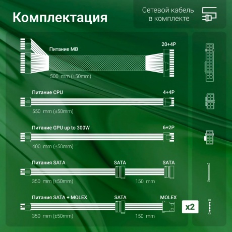 Блок питания Digma ATX 500W DPSU-500W - фото 9