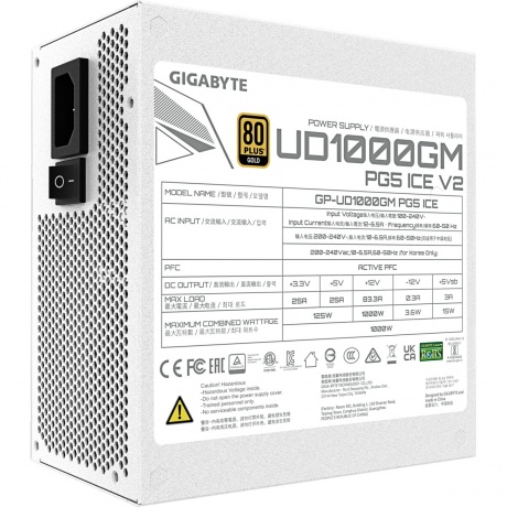 Блок питания ATX 1000W GP-UD1000GM PG5 ICE GIGABYTE - фото 6