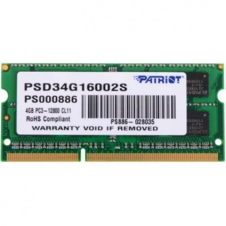 Память SO-DIMM DDR3 Patriot 4Gb 1600MHz (PSD34G16002S)