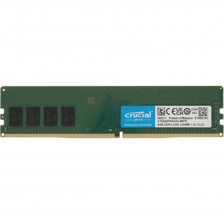 Память оперативная DDR4 Crucial 8Gb 3200MHz (CT8G4DFRA32A) - фото 1
