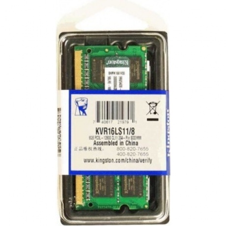 Память оперативная DDR3L Kingston 8Gb 1600MHz (KVR16LS11/8WP) - фото 3