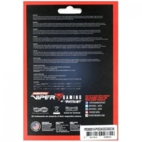 Память оперативная DDR4 Patriot (2x16Gb) 3600MHz (PVE2432G360C0K) - фото 2