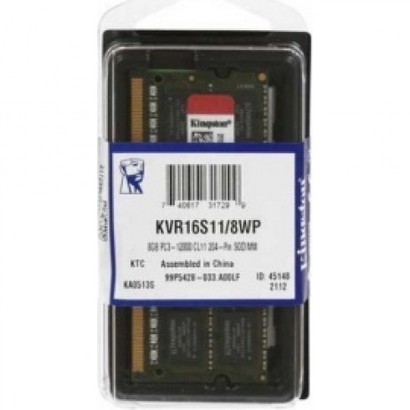 Память оперативная DDR3 Kingston 8Gb 1600MHz (KVR16S11/8WP) - фото 3