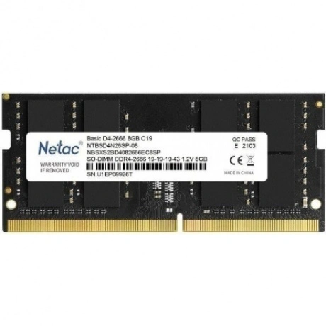 Память оперативная DDR4 Netac 8Gb 2666Mhz (NTBSD4N26SP-08)