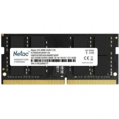 Память оперативная DDR4 Netac 4Gb 2666Mhz (NTBSD4N26SP-04)