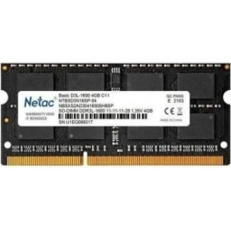 Память оперативная DDR3L Netac PC12800 4Gb 1600Mhz (NTBSD3N16SP-...