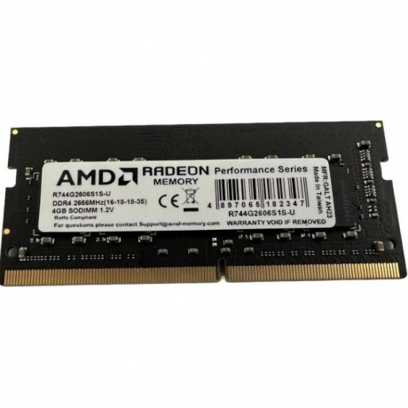 Память оперативная DDR4 AMD 4Gb 2666MHz (R744G2606S1S-U) - фото 2
